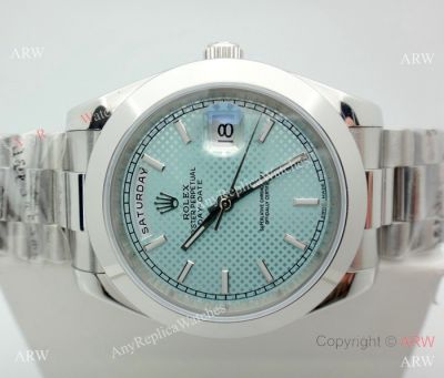 AAA Quality Rolex Day-Date 40mm Stainless Steel Light Blue Watch